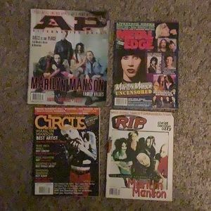 4 Vintage magazines featuring Marilyn Manson - Metal Edge Circus RIP and AP